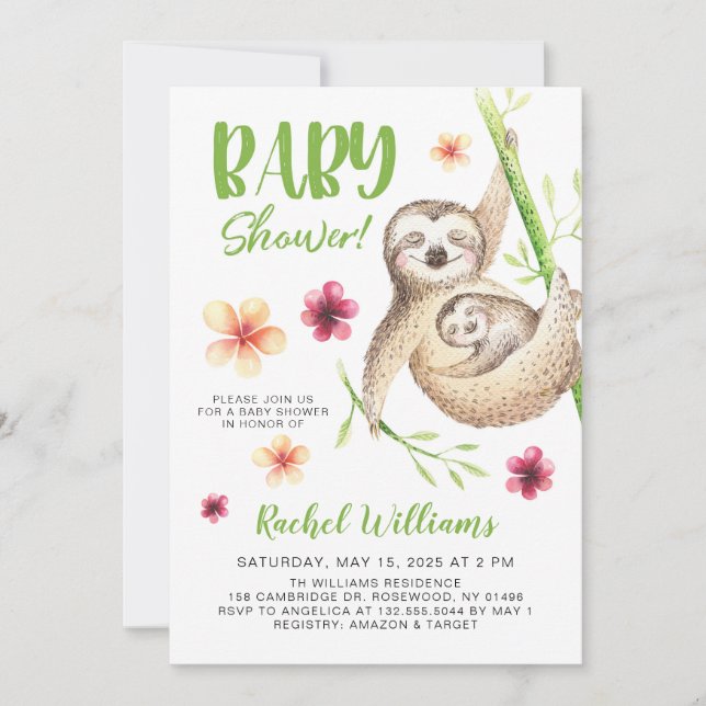 Invitation Baby shower joli (Devant)