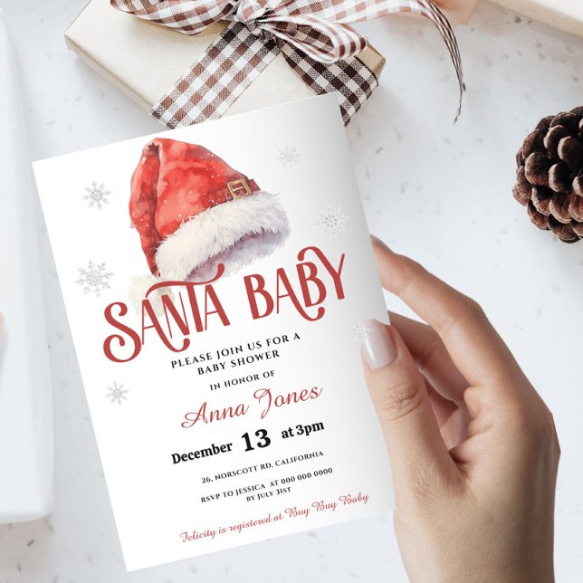 Invitation Baby shower Jolly Santa Hat (Créateur téléchargé)
