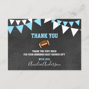 Invitation Baby shower JOUET DE FOOTBALL MERCI Bleu