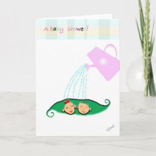 Invitation baby shower jumeau