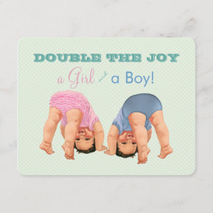 Invitation Baby shower jumeau garçon et fille