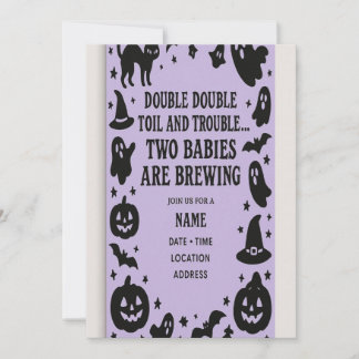 Invitation Baby shower jumeau Halloween