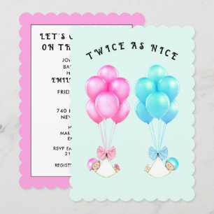 Invitation Baby shower jumeaux