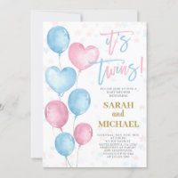 Invitation Baby shower jumeaux garçon et fille