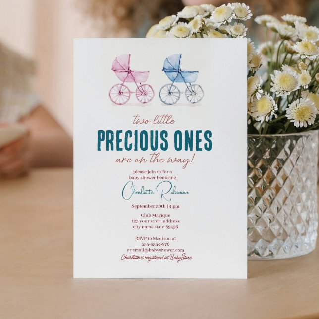 Invitation Baby shower jumeaux mini mou (Créateur téléchargé)