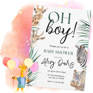 Invitation Baby shower Jungle Safari