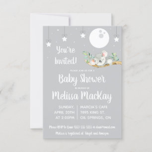 Invitation Baby shower Koala endormi