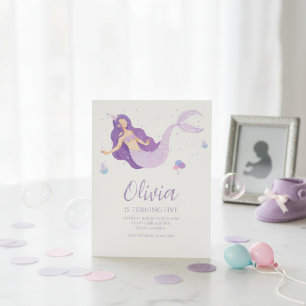 Invitation Baby Shower La Sirène Violette Sous La Mer