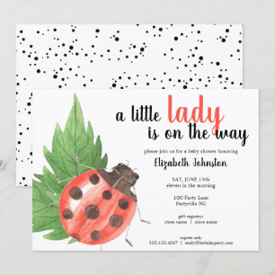 Invitation Baby shower Ladybug d'aquarelle fine