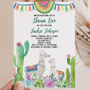 Invitation Baby Shower Lama Cactus