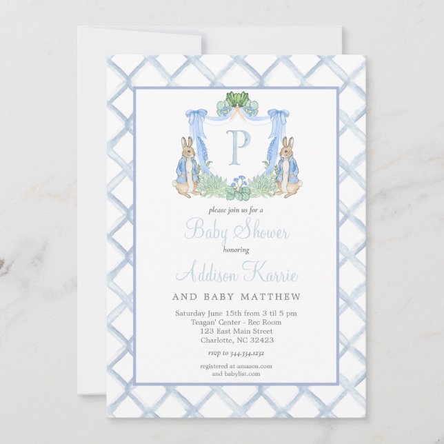 Invitation Baby shower lapin (Devant)