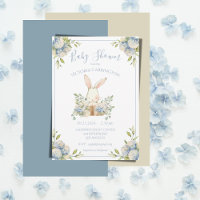Baby shower lapin Blue Hydrangea Bunny