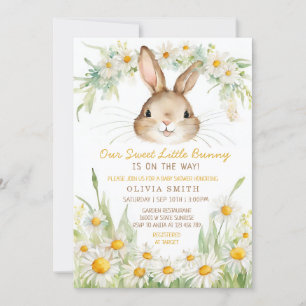 Invitation Baby shower lapin lapin Fleur Faiseuse Faiseuse Fa