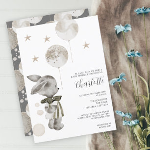 Invitation Baby shower lapin mignon