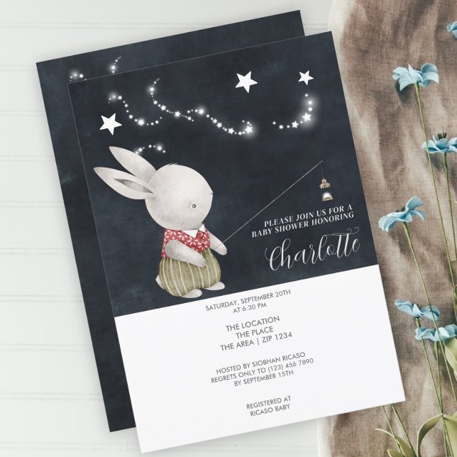 Invitation Baby shower lapin mignon (Créateur téléchargé)