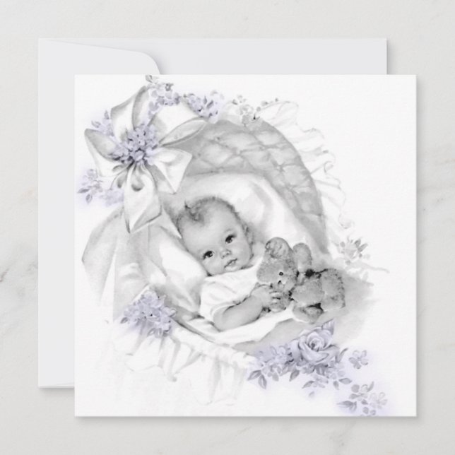 Invitation Baby shower Lavande (Devant)