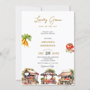 Invitation Baby shower Légume cultivé localement