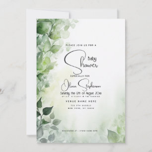 Invitation Baby Shower- Lierre de jardin botanique 