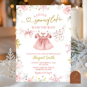 Invitation Baby Shower ligne de vêtements flocon de neige de