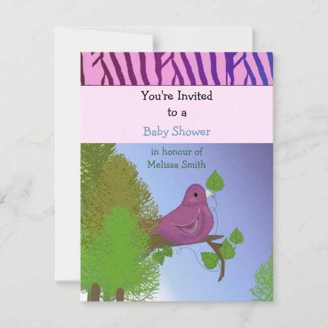 Invitation Baby shower Little Birdie (Devant)