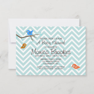 Invitation baby shower   Little Birdie Chevron