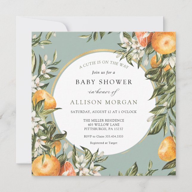 Invitation Baby shower Little Cutie (Devant)