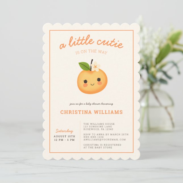 Invitation Baby shower Little Cutie (Debout devant)