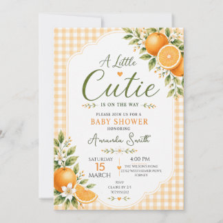 Invitation Baby Shower Little Cutie Orange