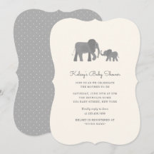 Invitation Baby shower Little Elephant