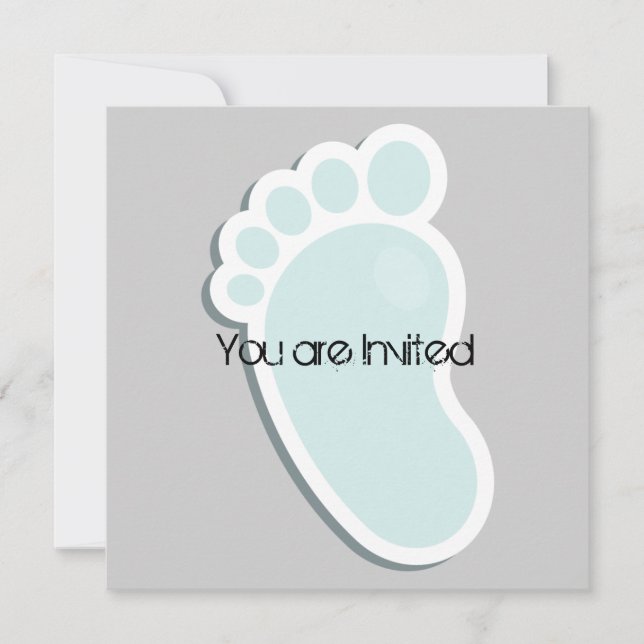 Invitation Baby shower Little Footprints (Devant)