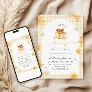 Invitation Baby Shower Little Honey Gingham