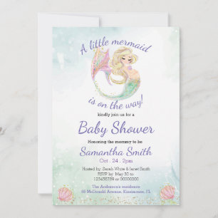 Invitation Baby shower Little Mermaid