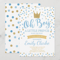 Invitation Baby shower Little Prince Douche royale