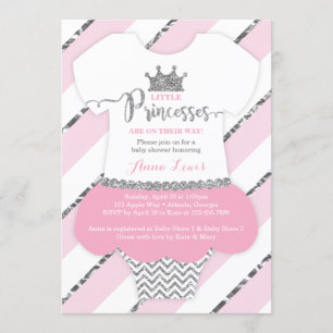 Invitation Baby shower Little Princesses, Faux Par