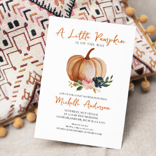 Invitation Baby Shower Little Pumpkin Arrive Bientôt