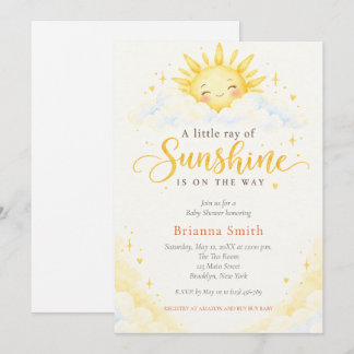 Invitation Baby Shower Little Ray of Sunshine