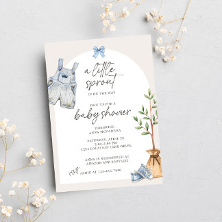 Invitation Baby shower Little Sprout Garden