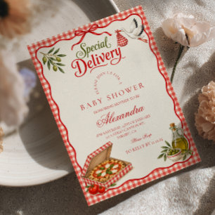 Invitation Baby Shower Livraison Spéciale Pizza Italienne