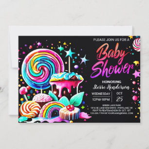 Invitation Baby shower Lollipop Candy Paradise