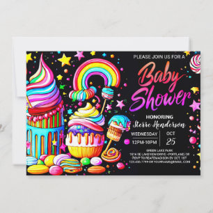 Invitation Baby shower Lollipop Candyland