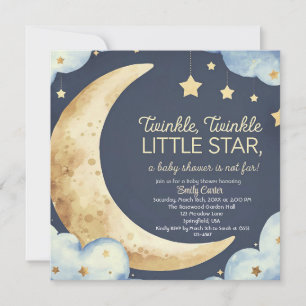 Invitation Baby shower Lune et étoiles - Dreamy Nightime
