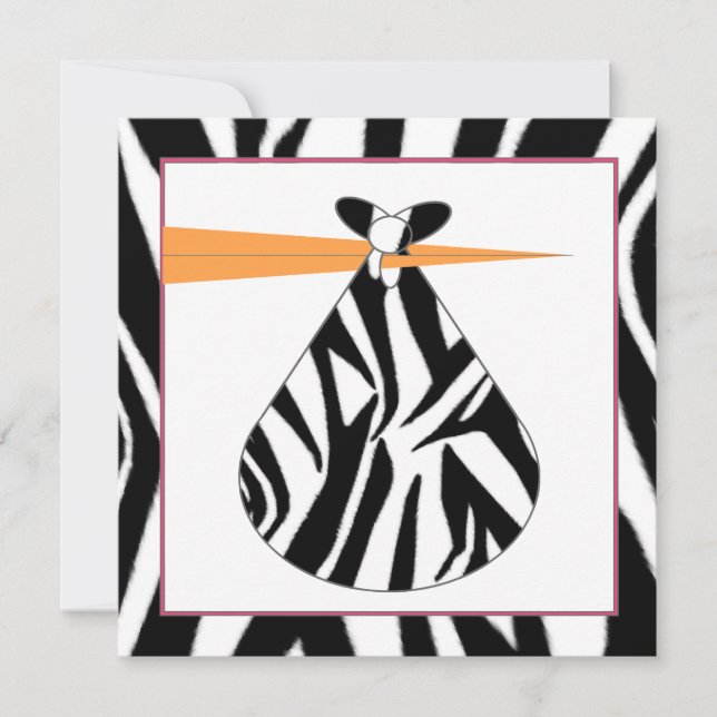 Invitation Baby shower - Magasin Zebra (Devant)