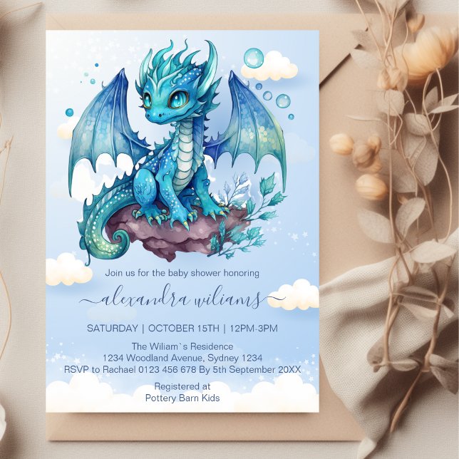 Invitation Baby shower Magic Baby Dragon (Créateur téléchargé)