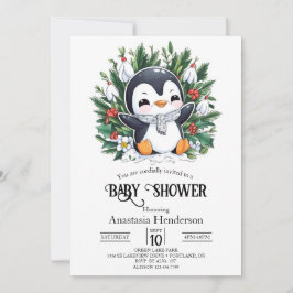Invitation Baby shower Magic Pretty Penguin