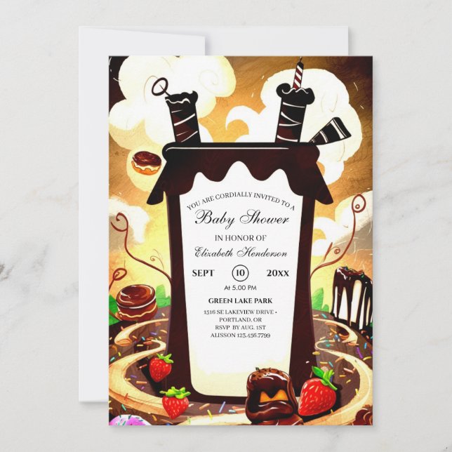 Invitation Baby shower magique au chocolat (Devant)