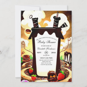 Invitation Baby shower magique au chocolat