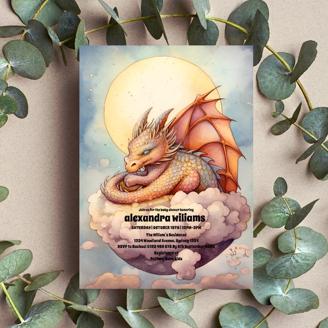 Invitation Baby shower magique de dragon mystique (Créateur téléchargé)