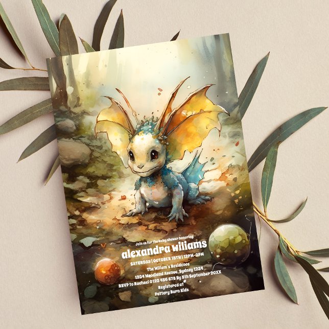 Invitation Baby shower magique de dragon mystique (Créateur téléchargé)