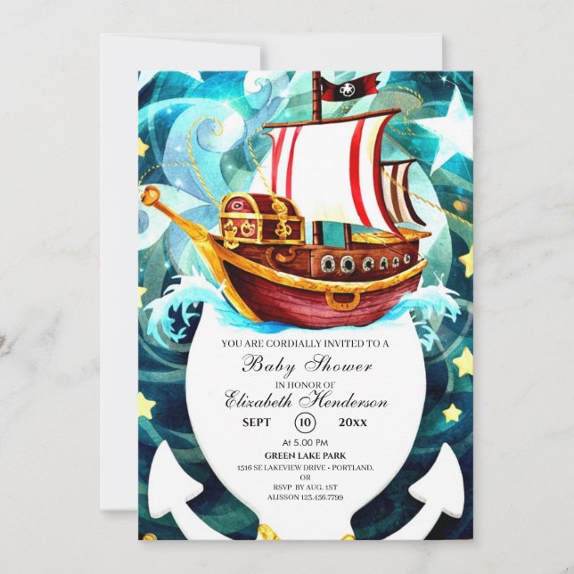 Invitation Baby shower Magique Petit Pirate (Devant)