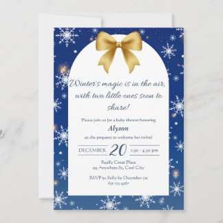 Invitation Baby shower magique Twin de l'hiver